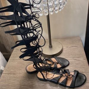 Gladiator Lace up Leather Sandal